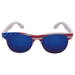 6026-1 | Blue Mirror Lens USA Flag Wayfarer Sunglasses